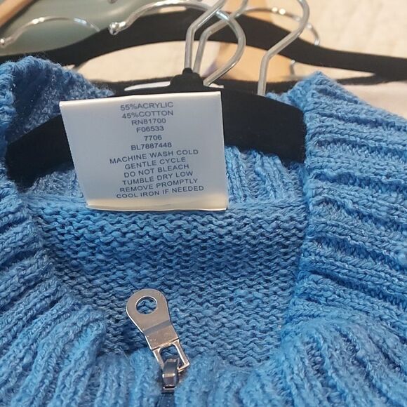 Bedford Fair Full Zip mock turtleneck sweater jacket NWOT Large - Picture 5 of 5